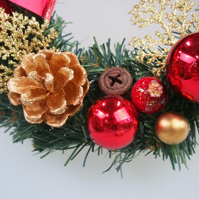 クリスマスリース20cmレッド 玄関 部屋 北欧 ナチュラル 手作り