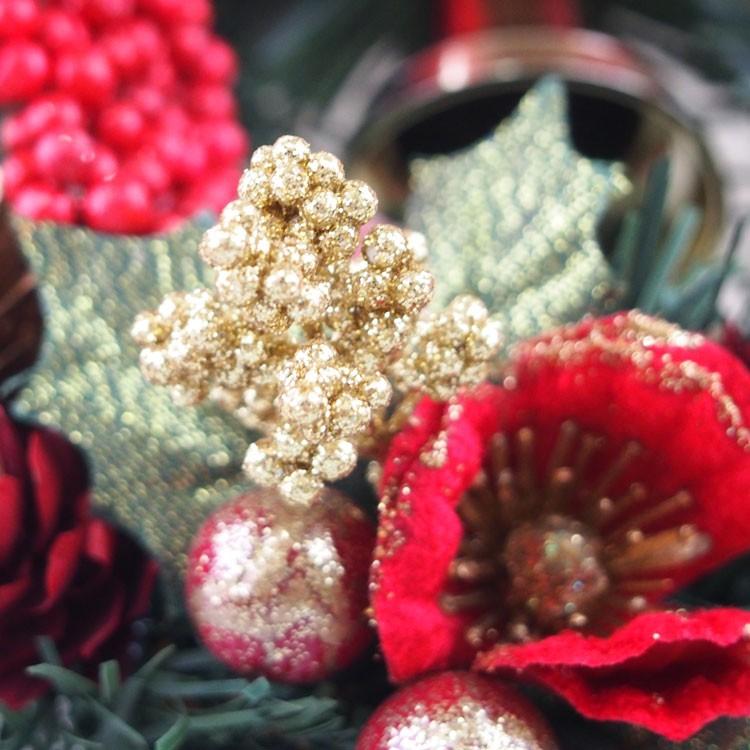 クリスマスリース 15cm レッド 玄関 おしゃれ 北欧 手作り