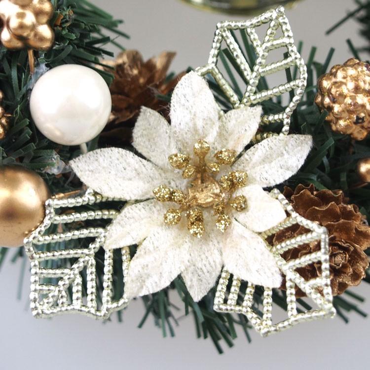 クリスマスリース 15cm ゴールド 玄関 おしゃれ 北欧 手作り
