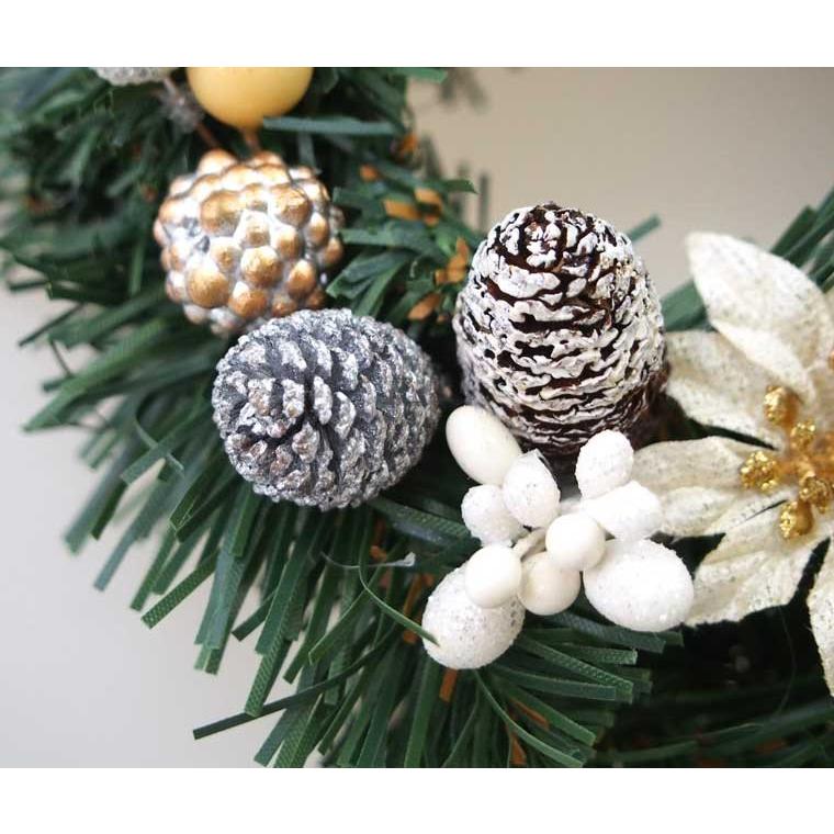 クリスマスリース 15cm シルバー 玄関 おしゃれ 北欧 手作り