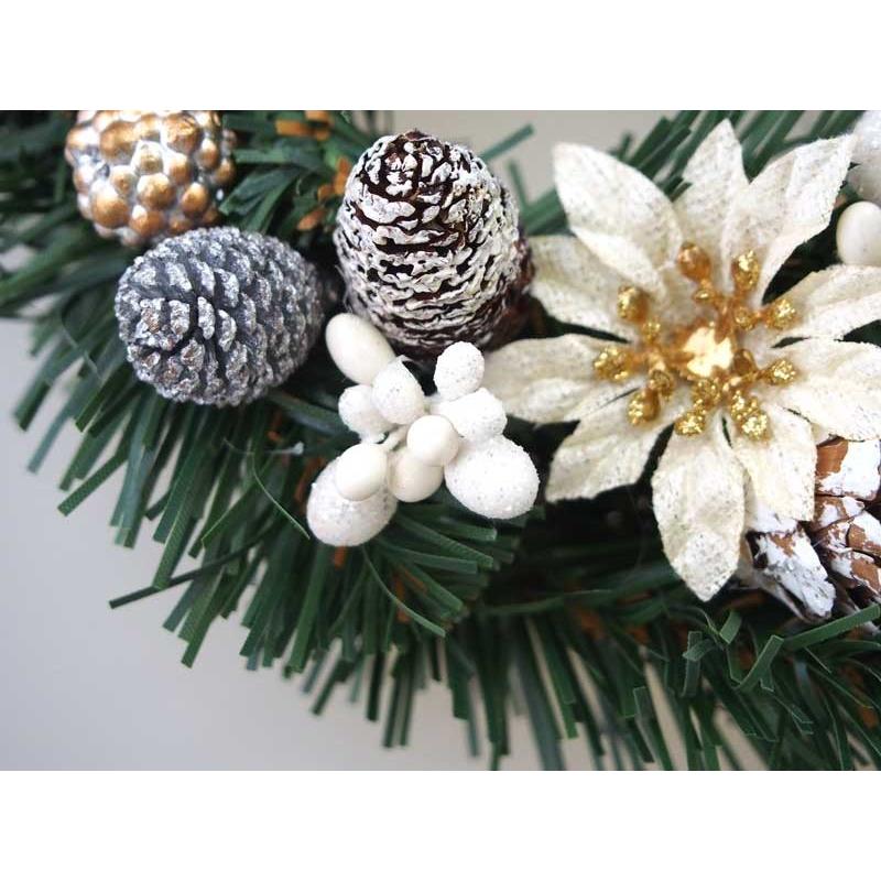 クリスマスリース 15cm シルバー 玄関 おしゃれ 北欧 手作り