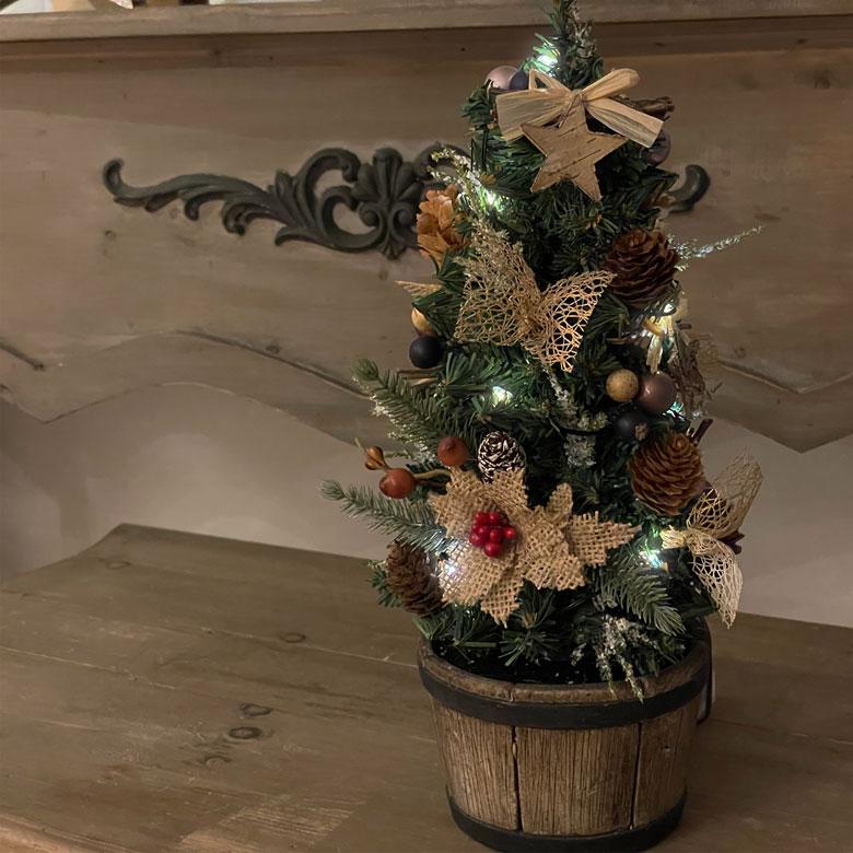 ミニクリスマスツリー 33cm ナチュラル LED ミニツリー 卓上ツリー