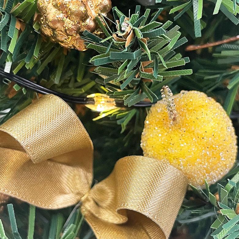 ミニクリスマスツリー 33cm ウォームホワイト LED ミニツリー 卓上