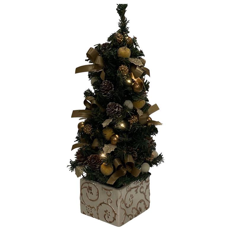 ミニクリスマスツリー 33cm ウォームホワイト LED ミニツリー 卓上