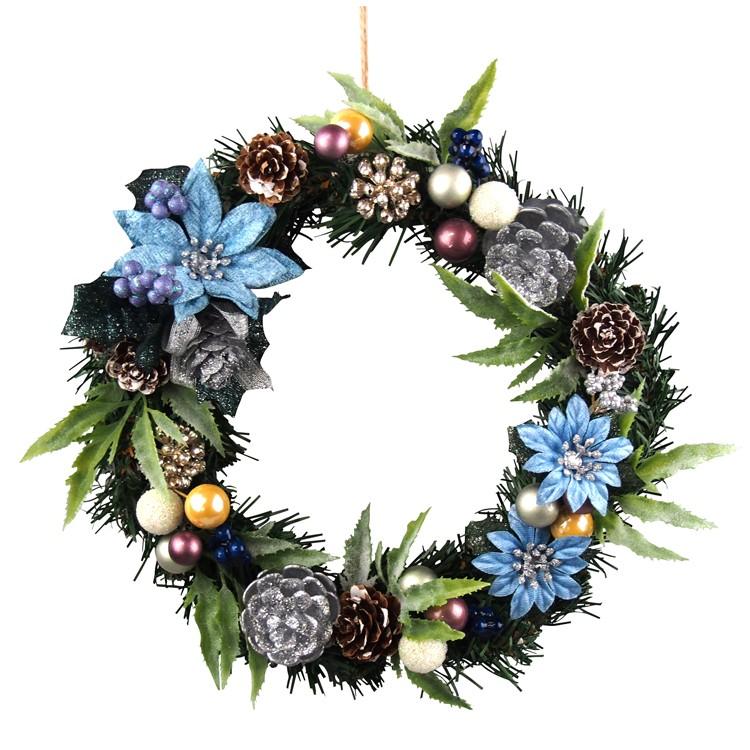 クリスマスリース cm ライトブルー 玄関 おしゃれ 北欧 手作り Xw 377 クリスマス専門店 Kobe Craft 通販 Yahoo ショッピング