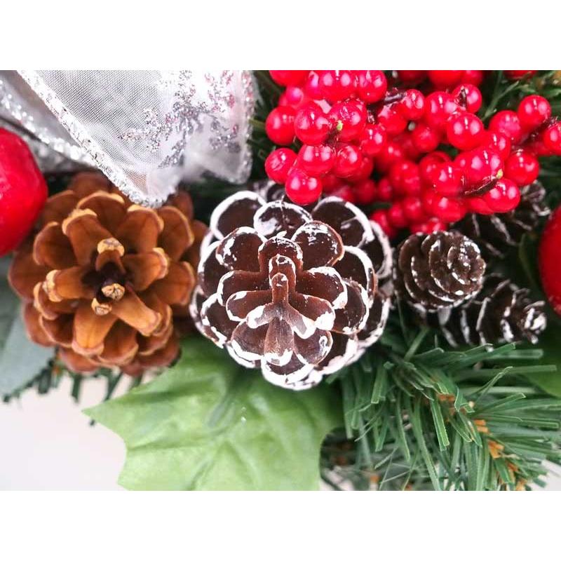 クリスマスリース 25cm ナチュラルスノーレッド 玄関 おしゃれ 北欧