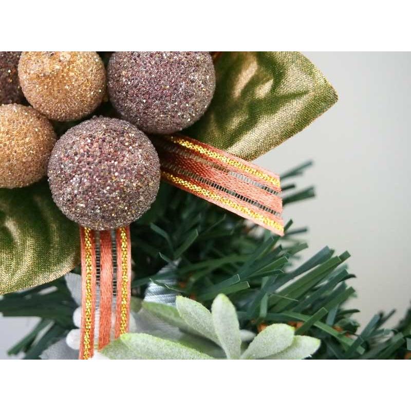 クリスマスリース 25cm ナチュラルスノーブラウン 玄関 おしゃれ クリスマスリース 25cm ナチュラルスノーブラウン 玄関 おしゃれ