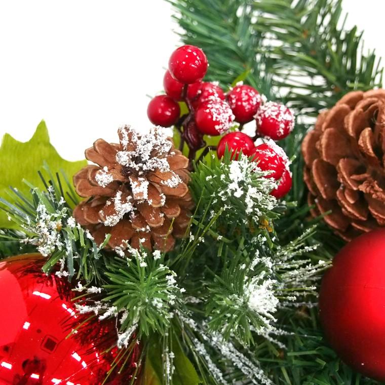 両面クリスマスガーランド180cmレッド 特大 玄関 おしゃれ 北欧 手作り