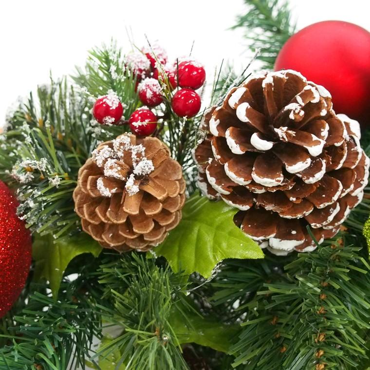 両面クリスマスガーランド180cmレッド 特大 玄関 おしゃれ 北欧 手作り