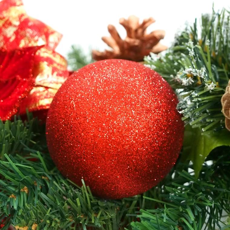 両面クリスマスガーランド180cmレッド 特大 玄関 おしゃれ 北欧 手作り