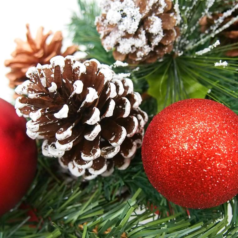 両面クリスマスガーランド180cmレッド 特大 玄関 おしゃれ 北欧 手作り