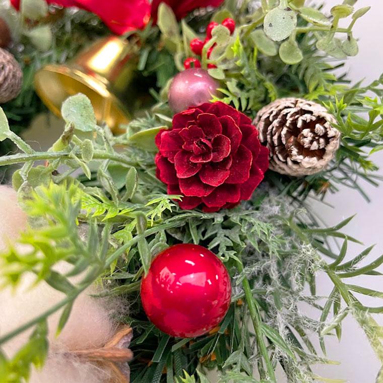 クリスマスリース15cmレッド 玄関 部屋 北欧 ナチュラル 高級 豪華