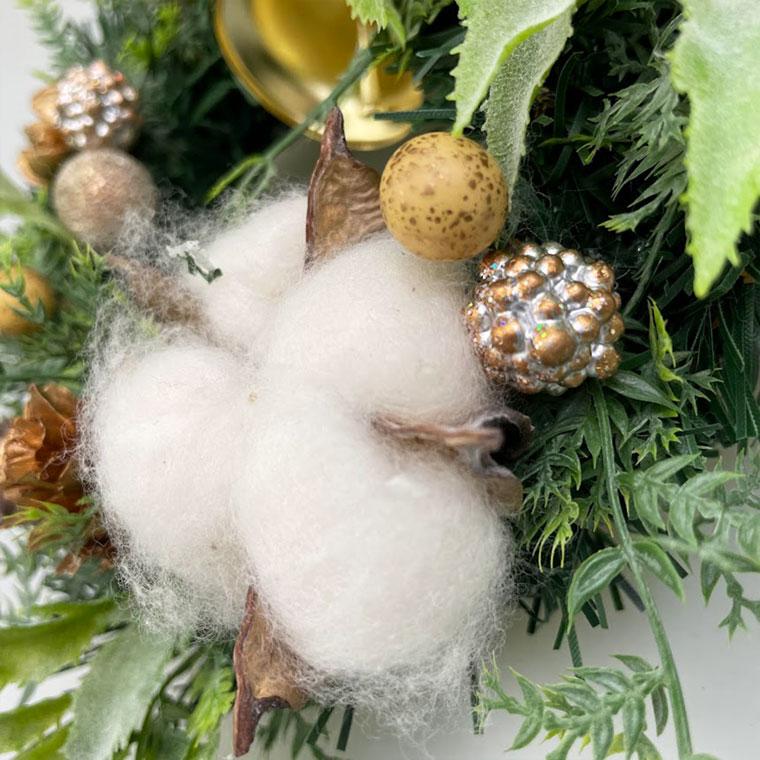 クリスマスリース15cmゴールド 玄関 部屋 北欧 ナチュラル 豪華