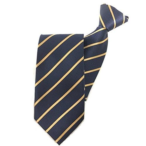 手軽に簡単ワンタッチネクタイ19(紐タイプ) ネイビーゴールド イエロー