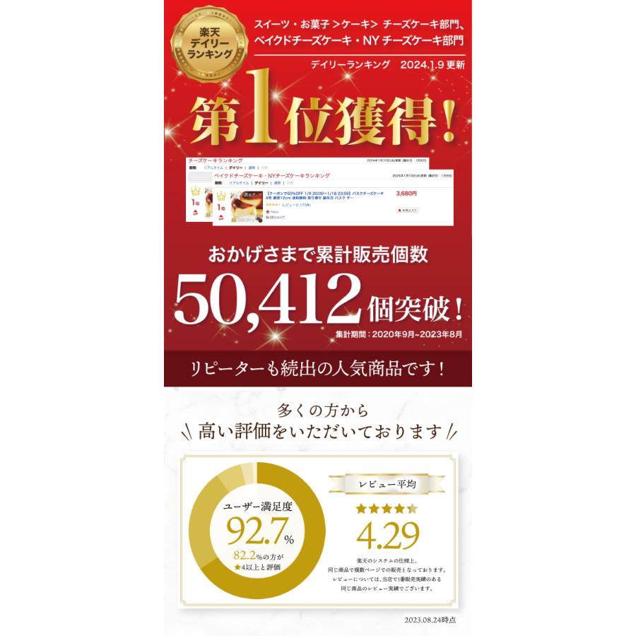 父の日 スイーツ バスクチーズケーキ 4号  送料無料 冷凍 取り寄せ ケーキ バスク チーズケーキ 洋菓子 ギフト ランキング プレゼント Patico お中元 y｜kobe-patico｜02