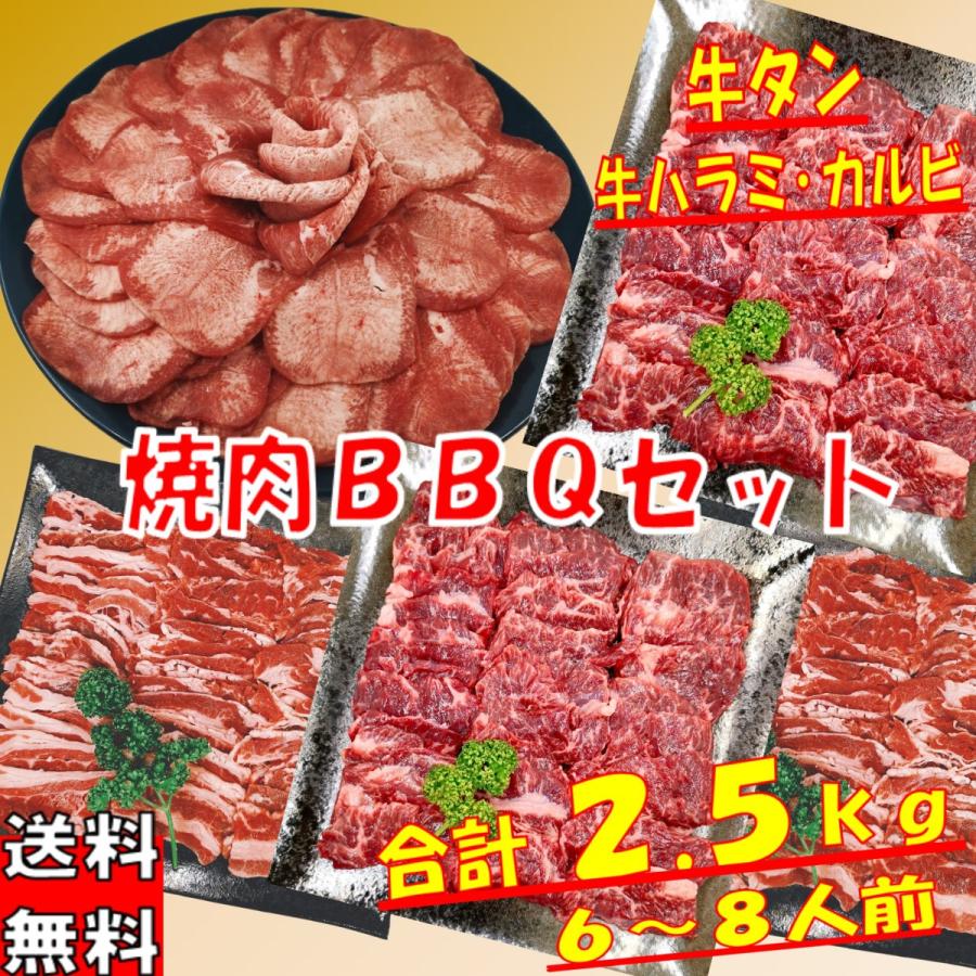 バーベキュー 食材 焼肉セット バーベキューセット 肉 牛タン 牛肉 ハラミ 牛カルビ 食材 焼肉 BBQ 肉 BBQ 食材 2.5kg 6〜8人前｜kobe-shstore｜10