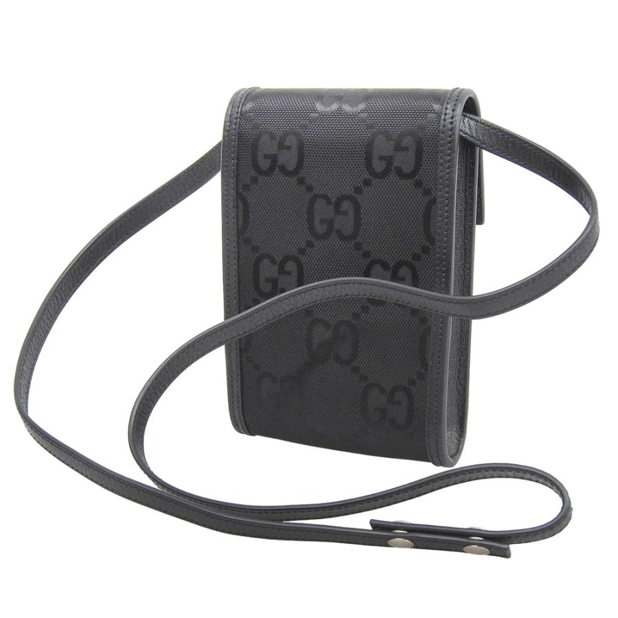 【中古】グッチ オフザグリッド ショルダーポーチ ポーチ 62559 GGナイロン×レザー ブラック GUCCI【質屋】【代引き手数料無料】