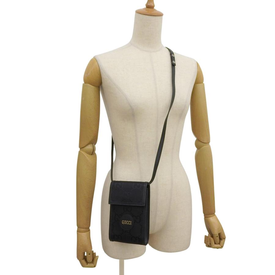 【中古】グッチ オフザグリッド ショルダーポーチ ポーチ 62559 GGナイロン×レザー ブラック GUCCI【質屋】【代引き手数料無料】
