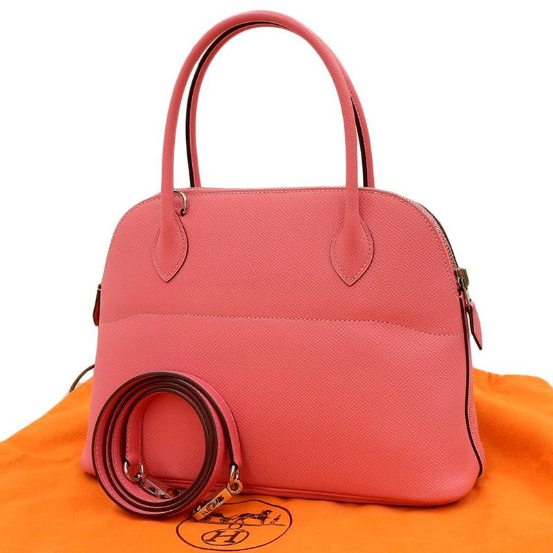 【中古】エルメス ボリード27 ショルダーバッグ X刻印(2016年) エプソン ローズアザレ   HERMES【質屋】【代引き手数料無料】の画像