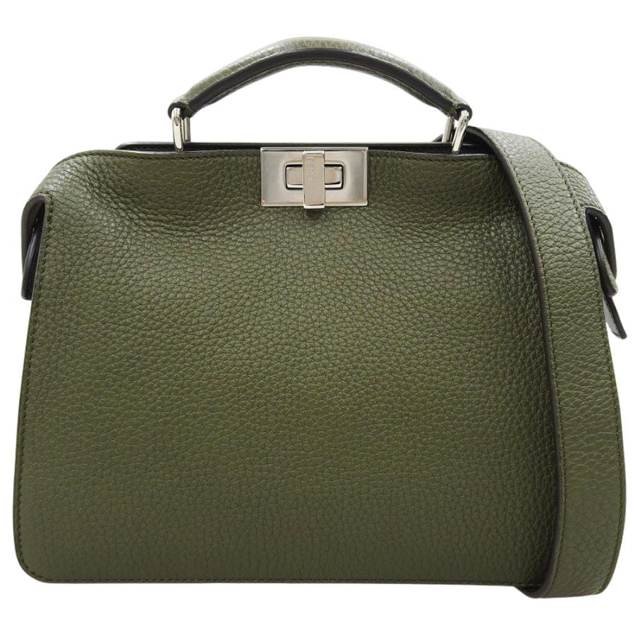 【中古】 フェンディ ピーカブー I See U スモール 2way バッグ ショルダーバッグ レザー グリーン FENDI【質屋】 FENDI（フェンディ） 【中古】フェンディ ピーカブー I See U スモール