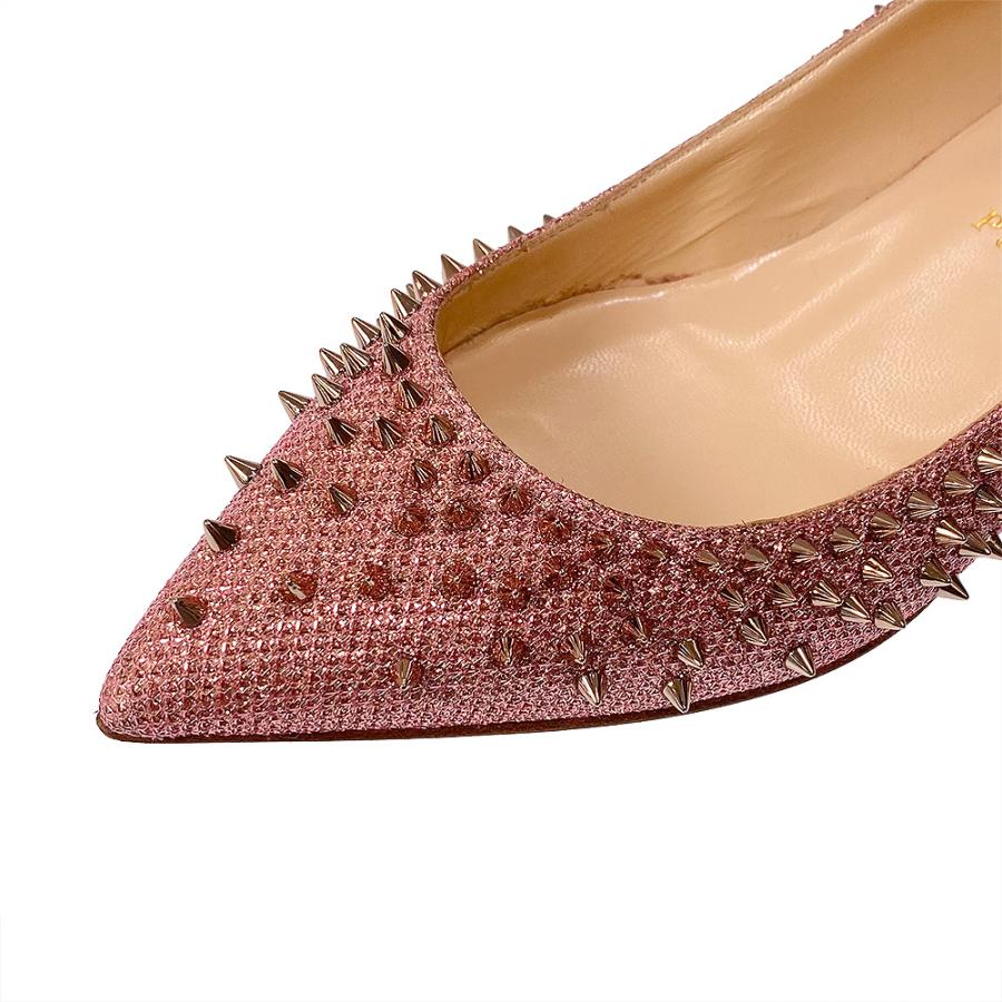 【中古】Christian Louboutin クリスチャンルブタン スタッズ グリッター パンプス size37 23.5cm ピンク【質屋】【代引き手数料無料】_4