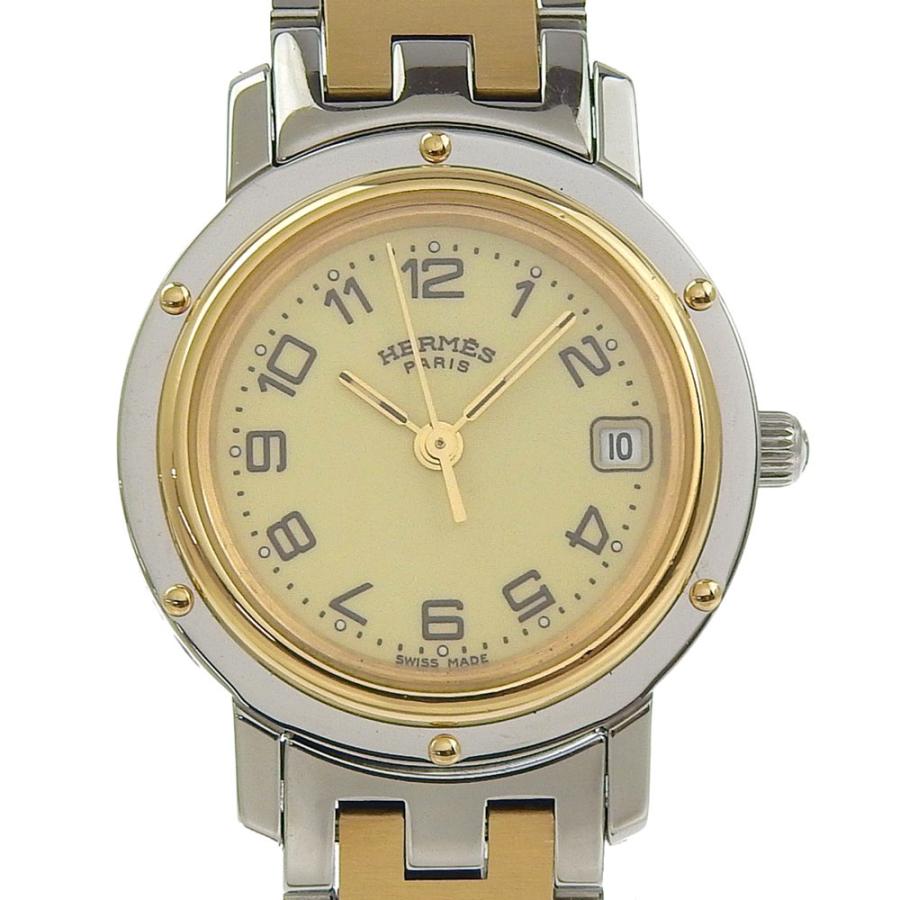 HERMES 腕時計 CL4.220 エルメス クリッパー シルバー ゴールド HERMES（エルメス） 【中古】エルメス クリッパー 腕時計 CL4.220 GP