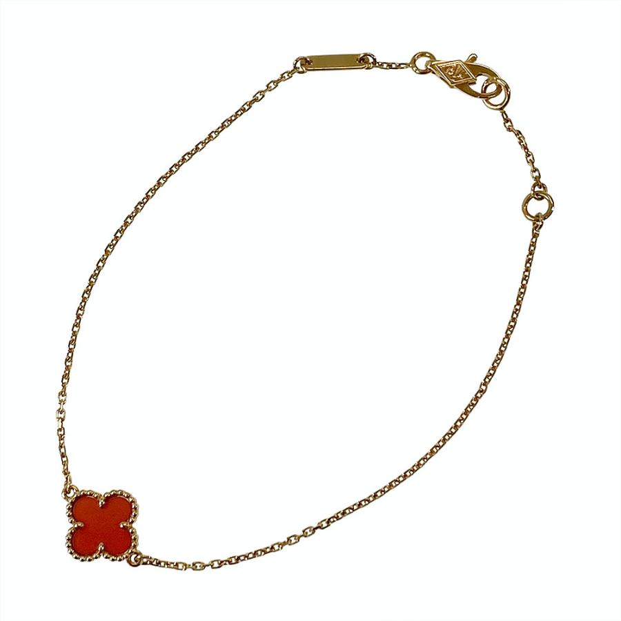 【中古】Van Cleef & Arpels ヴァンクリーフ＆アーペル スウィート アルハンブラ ブレスレット 750PG　カーネリアン【質屋】