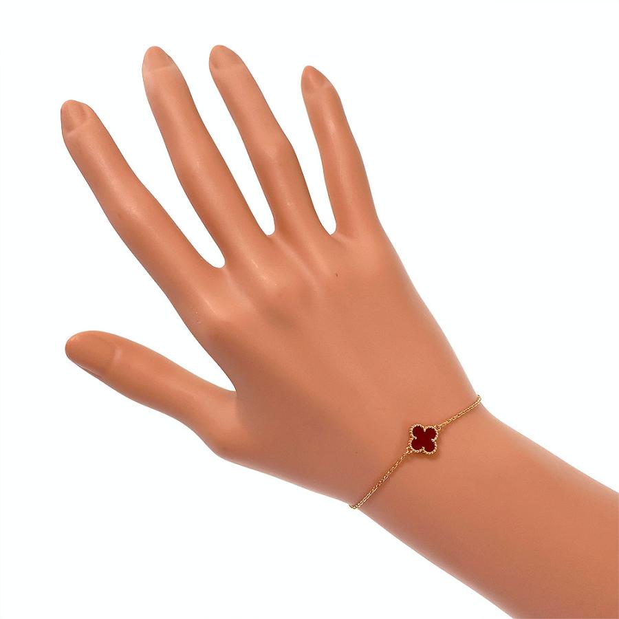 【中古】Van Cleef & Arpels ヴァンクリーフ＆アーペル スウィート アルハンブラ ブレスレット 750PG　カーネリアン【質屋】