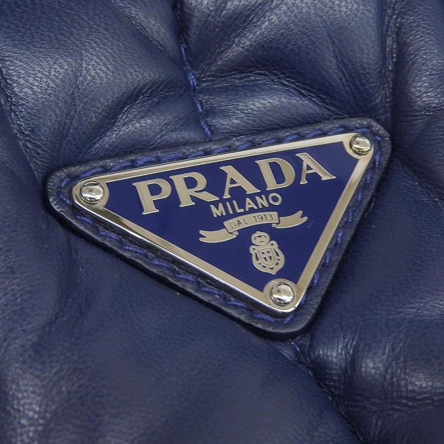 【中古】プラダ ナッパボンバー 2WAY トートバッグ トートバッグ レザー ネイビー PRADA【質屋】【代引き手数料無料】_4