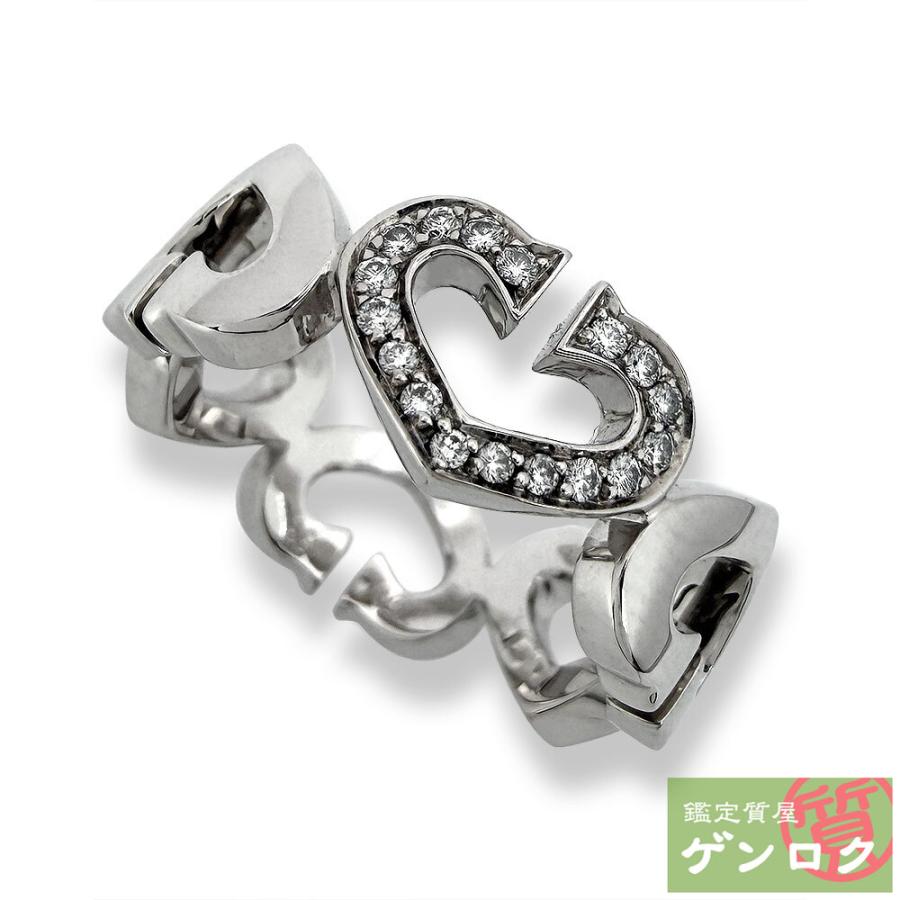 超美品Cartierカルティエ　Cハート ダイヤ リング 750 53号 Cartier（カルティエ） 【中古】 C ハート リング 指輪 750WG ダイヤ