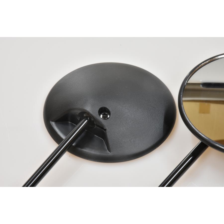 黒丸オールブラックミラー 左右セット 8mm 正ネジ ホンダ/スズキ用