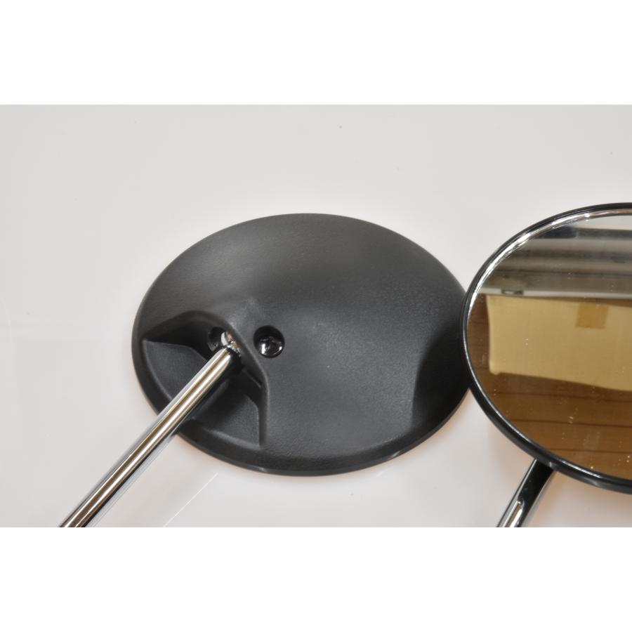 黒丸クロームミラー 左右セット 8mm 正ネジ ホンダ バイクミラー