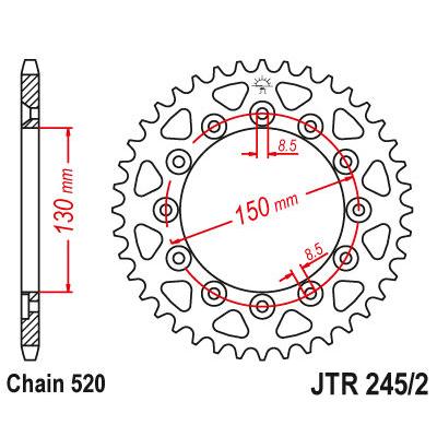 JT SPROCKET JTスプロケット JTR245/2.51（スチール）XR200 XL250
