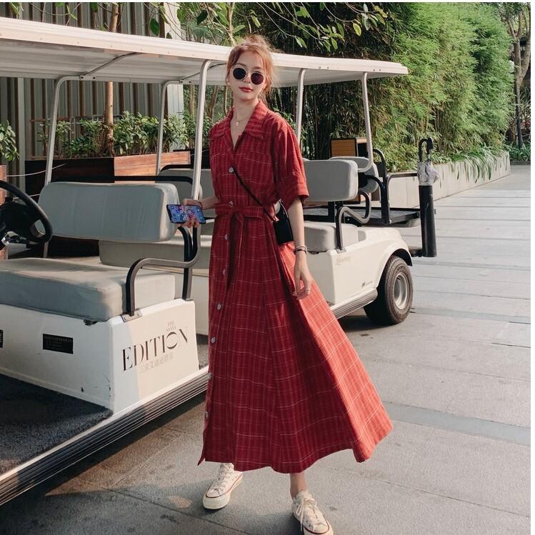 美品】プリーツプリーズ マキシ丈 シャツ襟 ライン柄 ワンピース 3 L