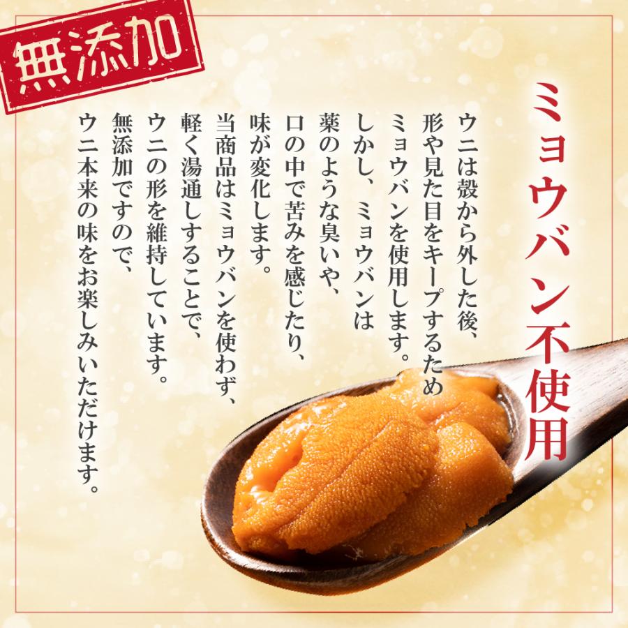 2点買いクーポン 無添加 生食用 うに 200g (100g×2パック) 16時まで