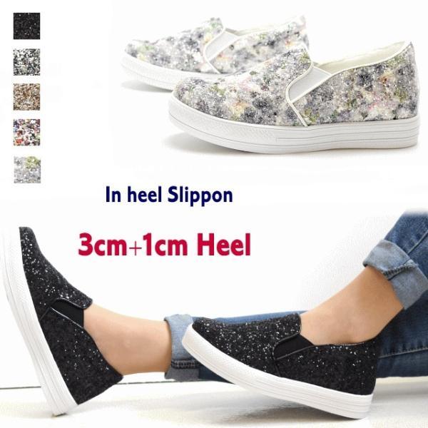 厚底スニーカー スリッポン レディース インヒール ラメ 黒 カジュアル 139 139 神戸fragrant Yahoo 店 通販 Yahoo ショッピング