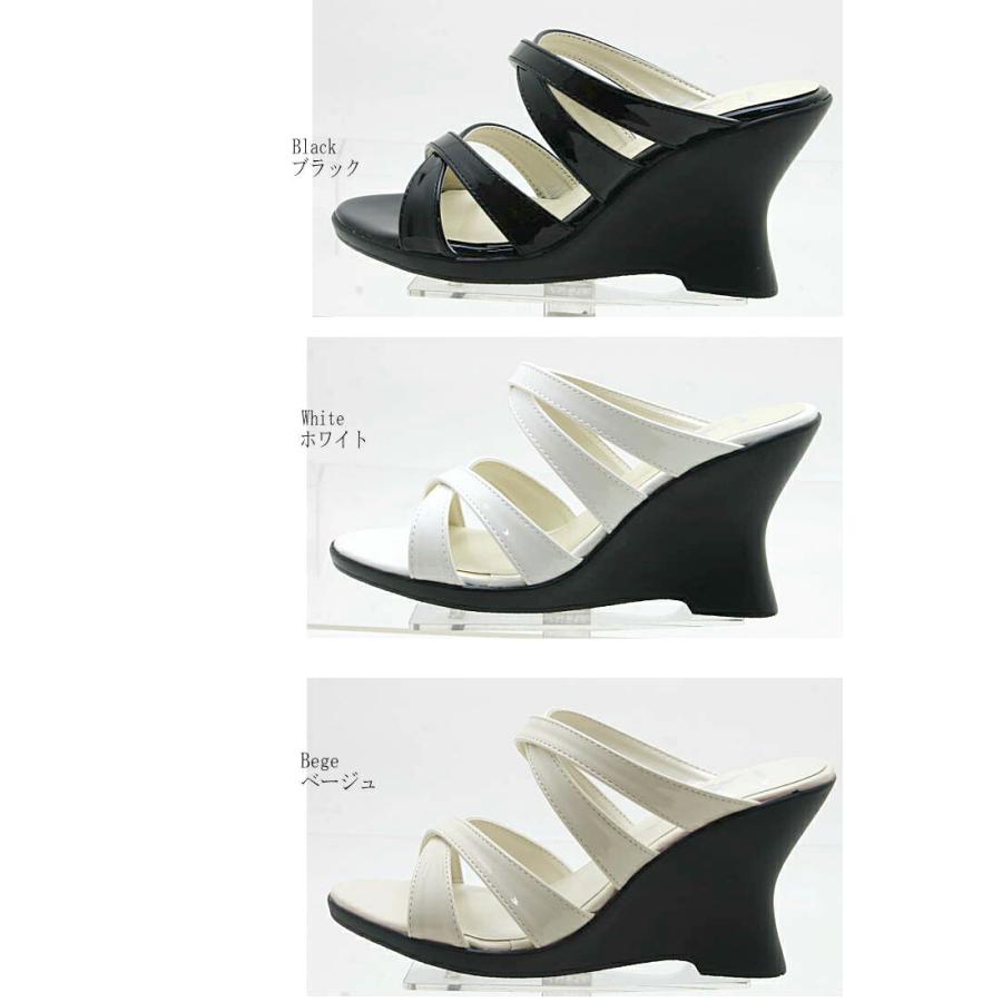 サンダル レディース 靴 ミュール ウエッジソール ハイヒール ストラップ シンプル クロスベルト くびれヒール 黒 ブラック デニム スリッパ #2034 |  | 04