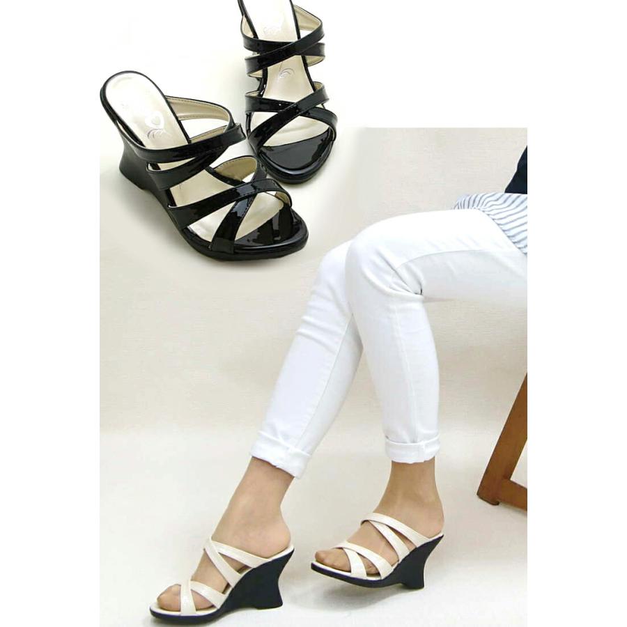 サンダル レディース 靴 ミュール ウエッジソール ハイヒール