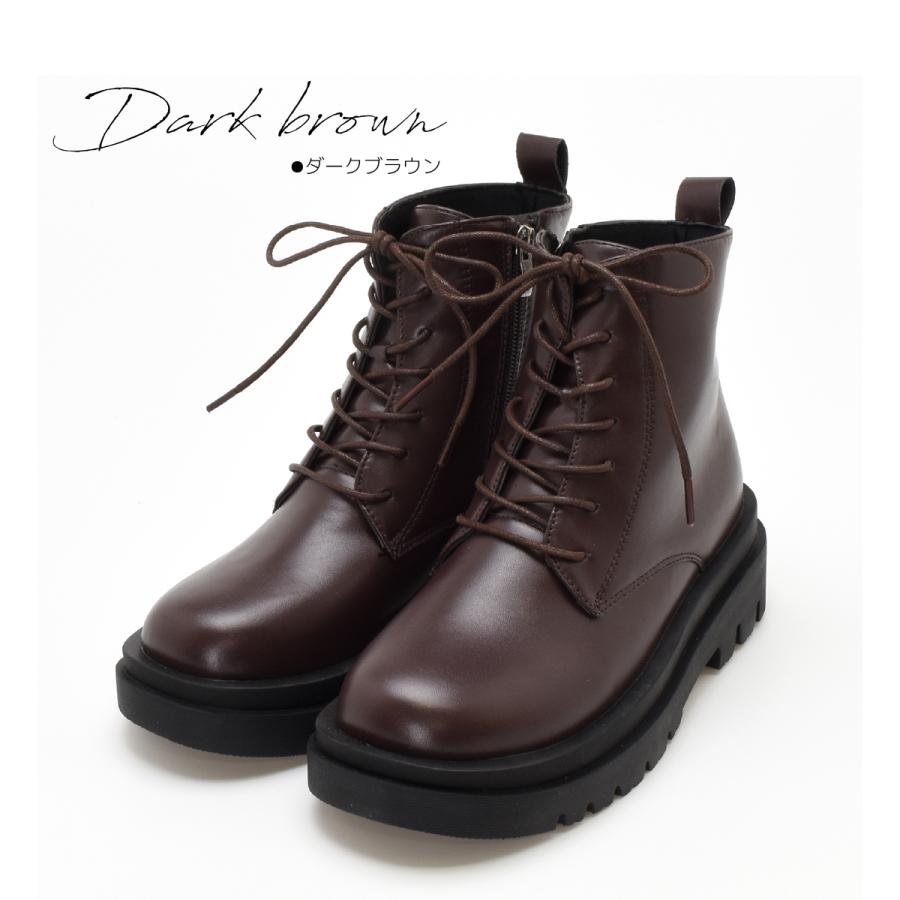 レディース レースアップ 袴 ブーツ 卒業式 ショートブーツ 編み上げ ファスナー 歩きやすい 厚底 靴 カジュアル 軽量 黒 ブラック ＃5200 |  | 04