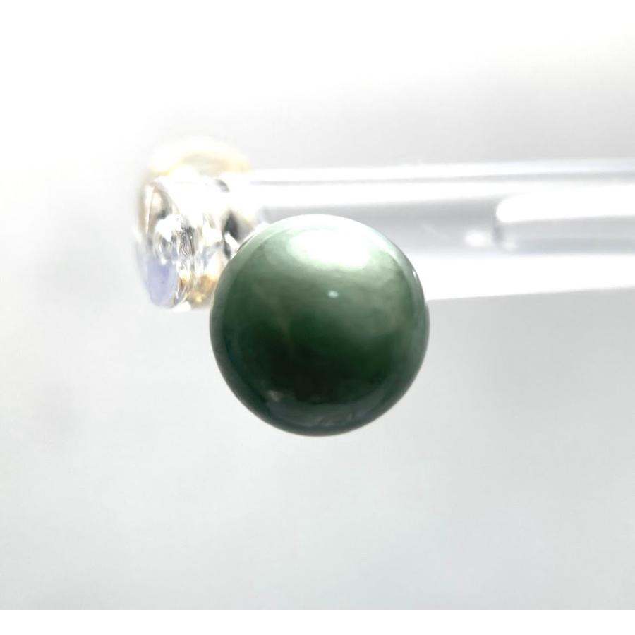 宝石翡翠 8mm K18 ピアス 5月 誕生石 ジェダイト 天然石 