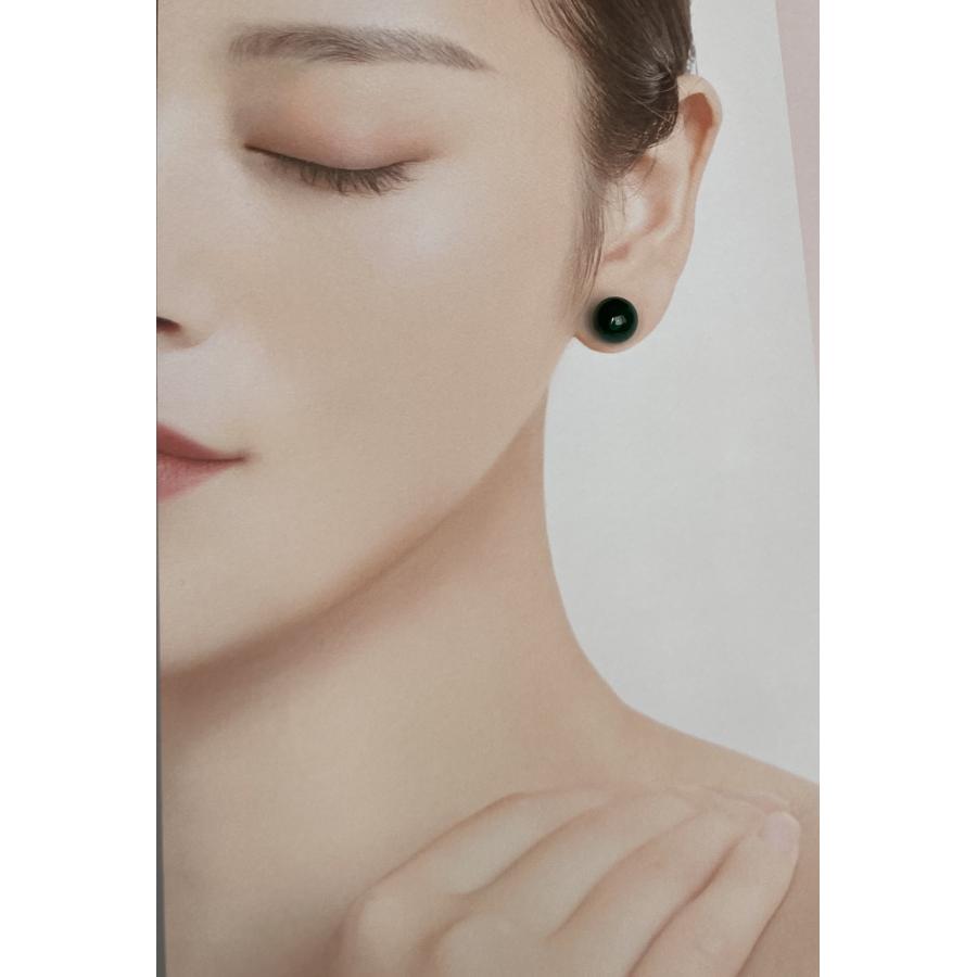 AAA マラカイト 直径10mm K18 ピアス 12月 誕生石 天然石 パワーストーン アクセサリー メンズ レディースの画像