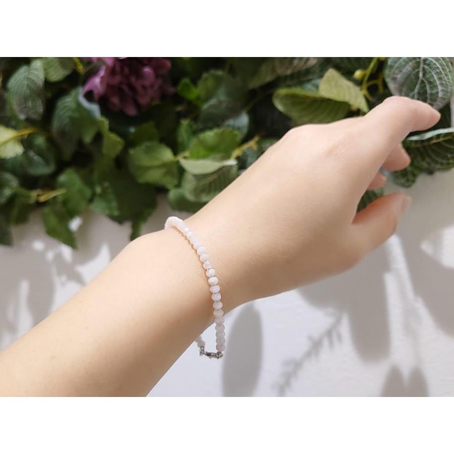 ピンクアクアマリン（モルガナイト）ボタンカットブレスレット 15cm 
