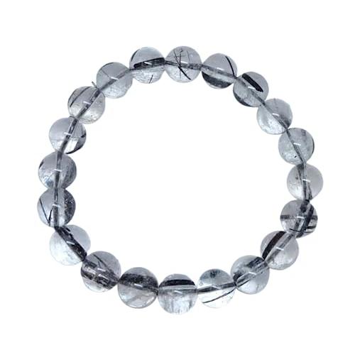 ブラックルチルクォーツ 10mm太い針の ブレスレット【15cm 16.5cm