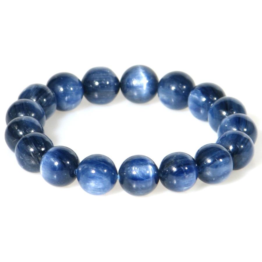 宝石級 AAA カイヤナイト 12mm キャッツアイ ブレスレット 15cm 16.5cm