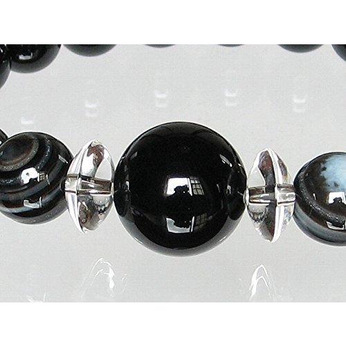 パワフル 18mm オニキス&天眼石 ブレスレット 8月 誕生石15cm 16.5cm 
