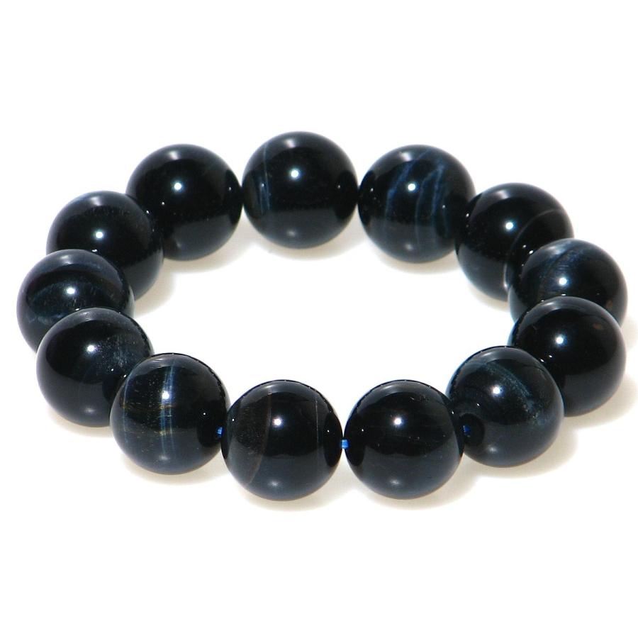 AA ホークスアイ（ブルータイガーアイ）18mm ブレスレット 16.5cm 18cm 20cm 22cm 10月 誕生石 ギフト プレゼント 数珠 天然石 キャッツアイ効果_1
