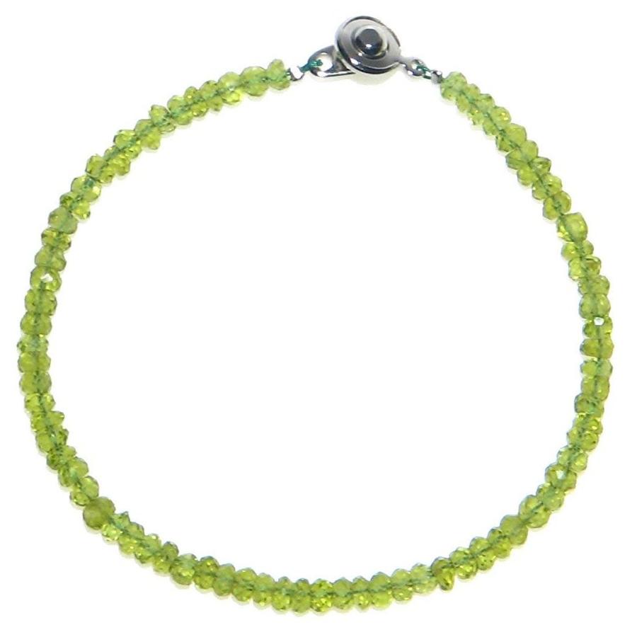 好評 ペリドット ボタンカット 4mm ブレスレット 8月 誕生石 15cm 16.5
