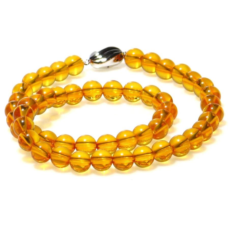 天然琥珀 バルティックアンバー 8mm ネックレス 38cm 40cm 42cm SV925 