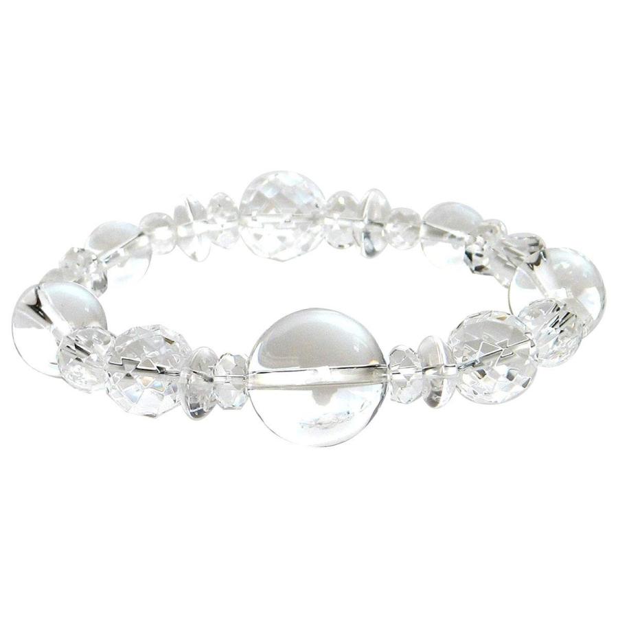 大きな水晶を使った活力ブレスレット 18cm 4月 誕生石 クリスタル クオーツ クウォーツ 数珠 純粋 神秘 ヒマラヤ