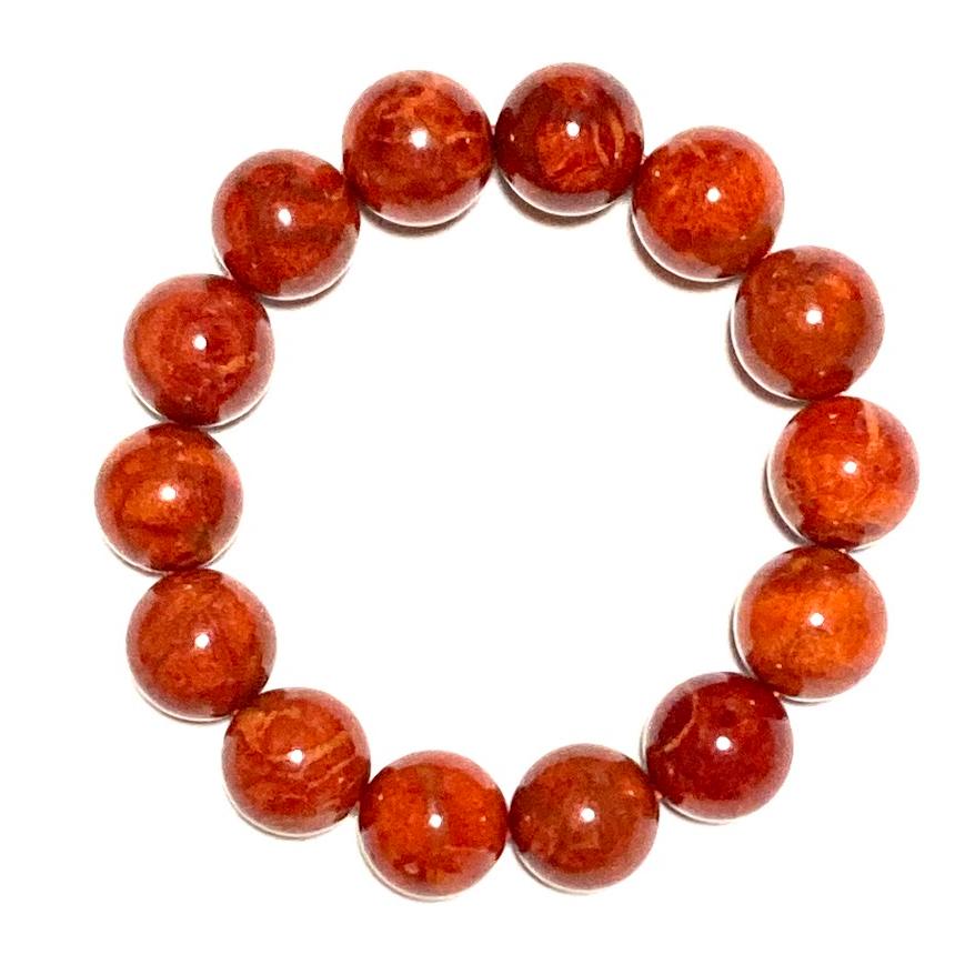 アフリカンコーラル(根珊瑚) 14mm ボールブレスレット 15cm 16.5cm 